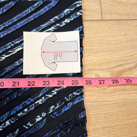 ✨Chico's Travelers Collection Sheer Open Cardigan Jacket Size 2 (L) Blue✨ - Picture 10 of 13